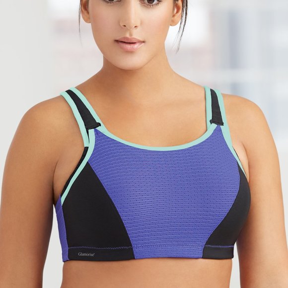 Set of 3! 46F Glamorise SPORT Bra (DOUBLE-LAYER) Wicking (UNDERWIRED) PURPLE NEW - Picture 7 of 15
